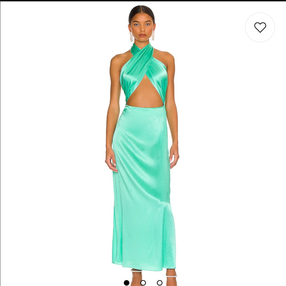 MINERVA DRESS IN GARDEN GREEN from revolve
